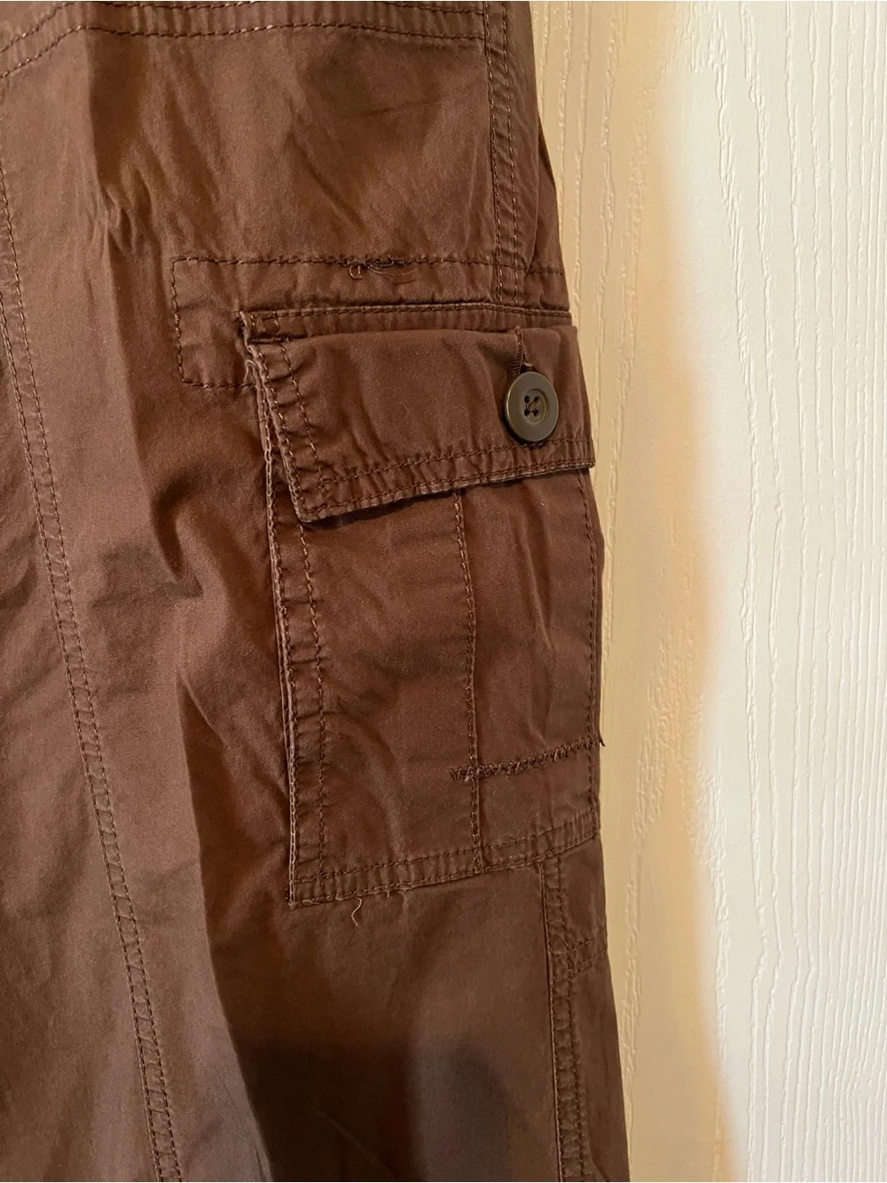 Old Navy Brown Capri Cargo Tier Hem Capris Hiking Pants Women Sz 6